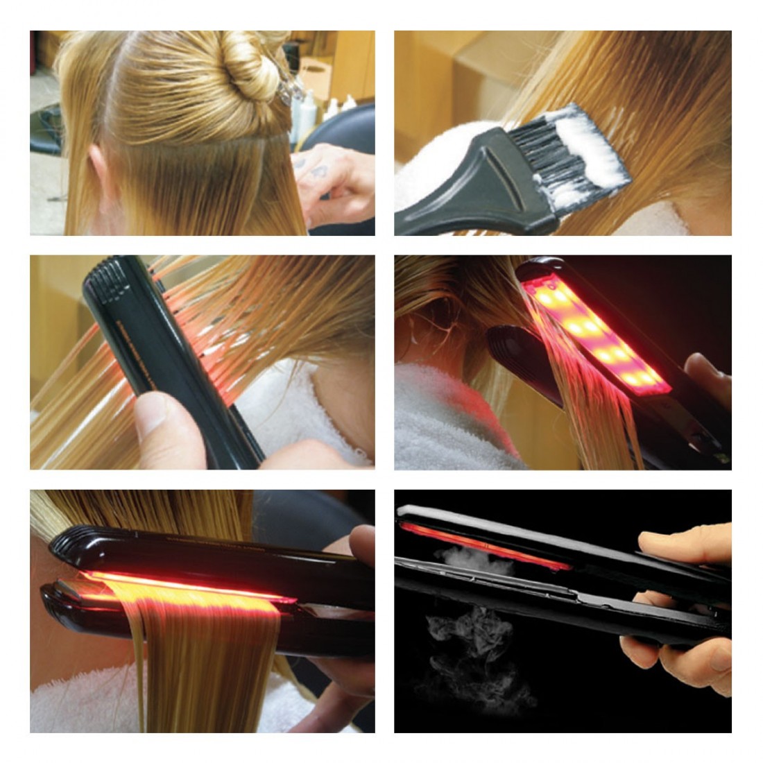 Ultrasonic clearance hair straightener